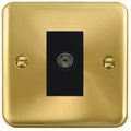 Click Deco Plus Satin Brass TV Socket DPSB065MBK available from RS Electrical Supplies
