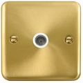 Click Deco Plus Satin Brass TV Socket DPSB065WH available from RS Electrical Supplies