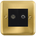 Click Deco Plus Satin Brass TV and Satellite Socket DPSB170MBK available from RS Electrical Supplies