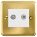 Click Deco Plus Satin Brass TV and Satellite Socket DPSB170MWH available from RS Electrical Supplies