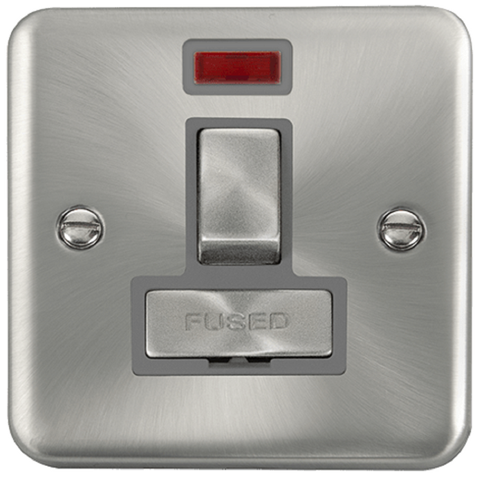 Click Deco Plus Satin Chrome 13A Switched Spur with Neon DPSC752GY