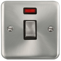 Click Deco Plus Satin Chrome 20A Double Pole Switch with Neon DPSC723BK