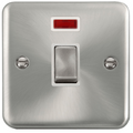 Click Deco Plus Satin Chrome 20A Double Pole Switch with Neon DPSC723WH