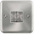 Click Deco Plus Satin Chrome 2G Light Switch DPSC412WH