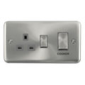 Click Deco Plus Satin Chrome 45A Cooker Switch with 13A Socket DPSC504GY