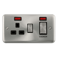 Click Deco Plus Satin Chrome 45A Cooker Switch with 13A Socket DPSC505BK