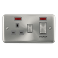 Click Deco Plus Satin Chrome 45A Cooker Switch with 13A Socket DPSC505GY