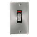 Click Deco Plus Satin Chrome 45A Cooker Switch with Neon DPSC503BK