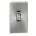 Click Deco Plus Satin Chrome 45A Cooker Switch with Neon DPSC503GY