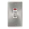 Click Deco Plus Satin Chrome 45A Cooker Switch with Neon DPSC503WH