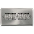 Click Deco Plus Satin Chrome 6G Light Switch DPSC416BK