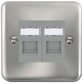 Click Deco Plus Satin Chrome Double Cat6 Data Socket DPSCRJ4562GY