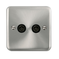 Click Deco Plus Satin Chrome Double TV Socket DPSC066BK