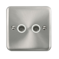 Click Deco Plus Satin Chrome Double TV Socket DPSC066WH