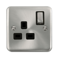 Click Deco Plus Satin Chrome 13A Single Socket DPSC535BK