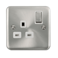 Click Deco Plus Satin Chrome 13A Single Socket DPSC535WH