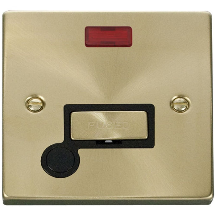 Click Deco Satin Brass 13A Fused Connection Unit with Neon and Flex VPSB553BK