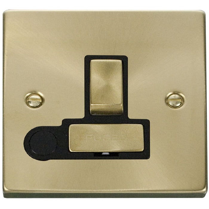 Click Deco Satin Brass 13A Switched Spur with Flex VPSB551BK