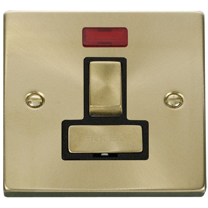 Click Deco Satin Brass 13A Switched Spur with Neon VPSB752BK