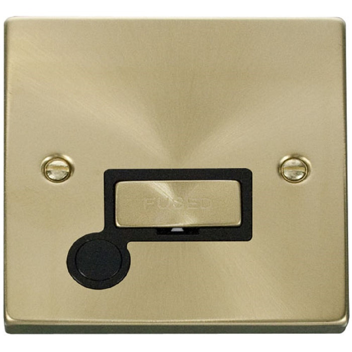 Click Deco Satin Brass 13A Unswitched Spur with Flex VPSB550BK
