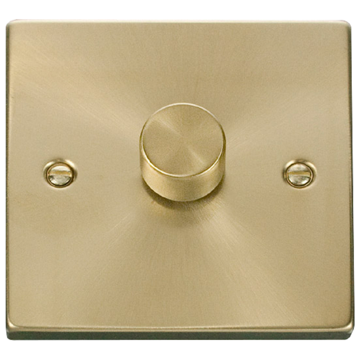 Click Deco Satin Brass 1G LED Dimmer Switch VPSB161