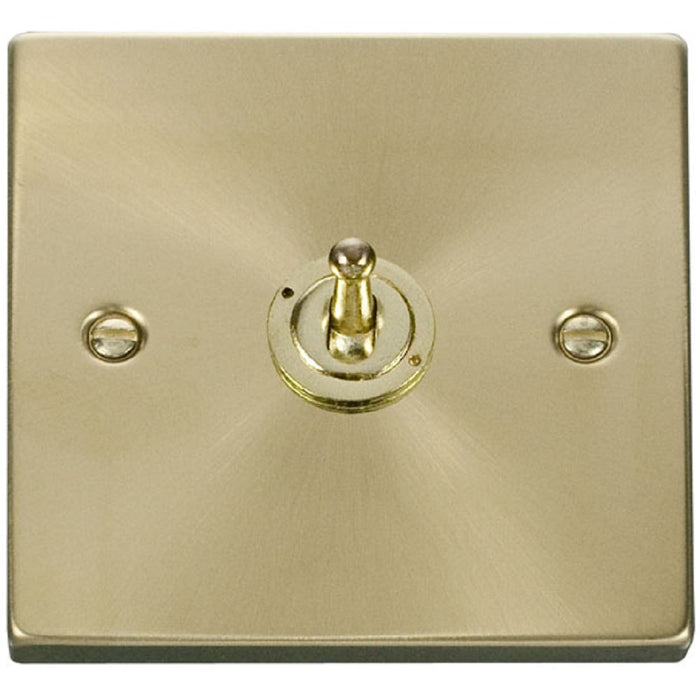 Click Deco Satin Brass 1G Toggle Switch VPSB421