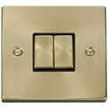 Click Deco Satin Brass 2G Light Switch VPSB412BK Available from RS Electrical Supplies