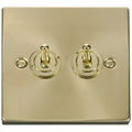 Click Deco Satin Brass 2G Toggle Switch VPSB422 Available from RS Electrical Supplies