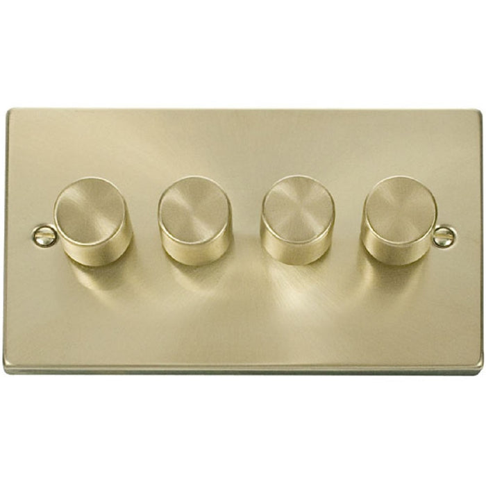 Click Deco Satin Brass 4G LED Dimmer Switch VPSB164