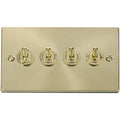 Click Deco Satin Brass 4G Toggle Switch VPSB424 Available from RS Electrical Supplies