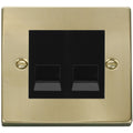 Click Deco Satin Brass Double Slave Telephone Socket VPSB126MBK Available from RS Electrical Supplies