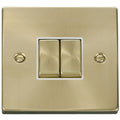 Click Deco Satin Brass 2G Light Switch VPSB412WH Available from RS Electrical Supplies