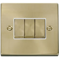 Click Deco Satin Brass 3G Light Switch VPSB413WH Available from RS Electrical Supplies
