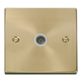 Click Deco Satin Brass TV Socket VPSB065WH Available from RS Electrical Supplies