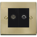Click Deco Satin Brass TV and Satellite Socket VPSB157MBK Available from RS Electrical Supplies