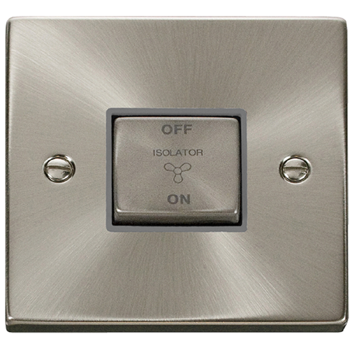Click Deco Satin Chrome 10A Fan Isolator Switch VPSC520GY Available from RS Electrical Supplies