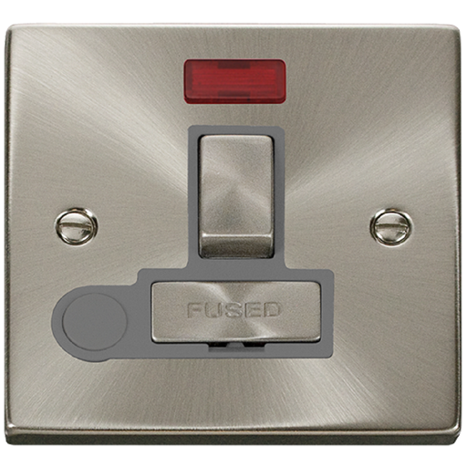 Click Deco Satin Chrome 13A Switched Spur with Flex and Neon VPSC552GY Available from RS Electrical Supplies