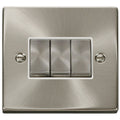 Click Deco Satin Chrome 3G Light Switch VPSC413WH Available from RS Electrical Supplies