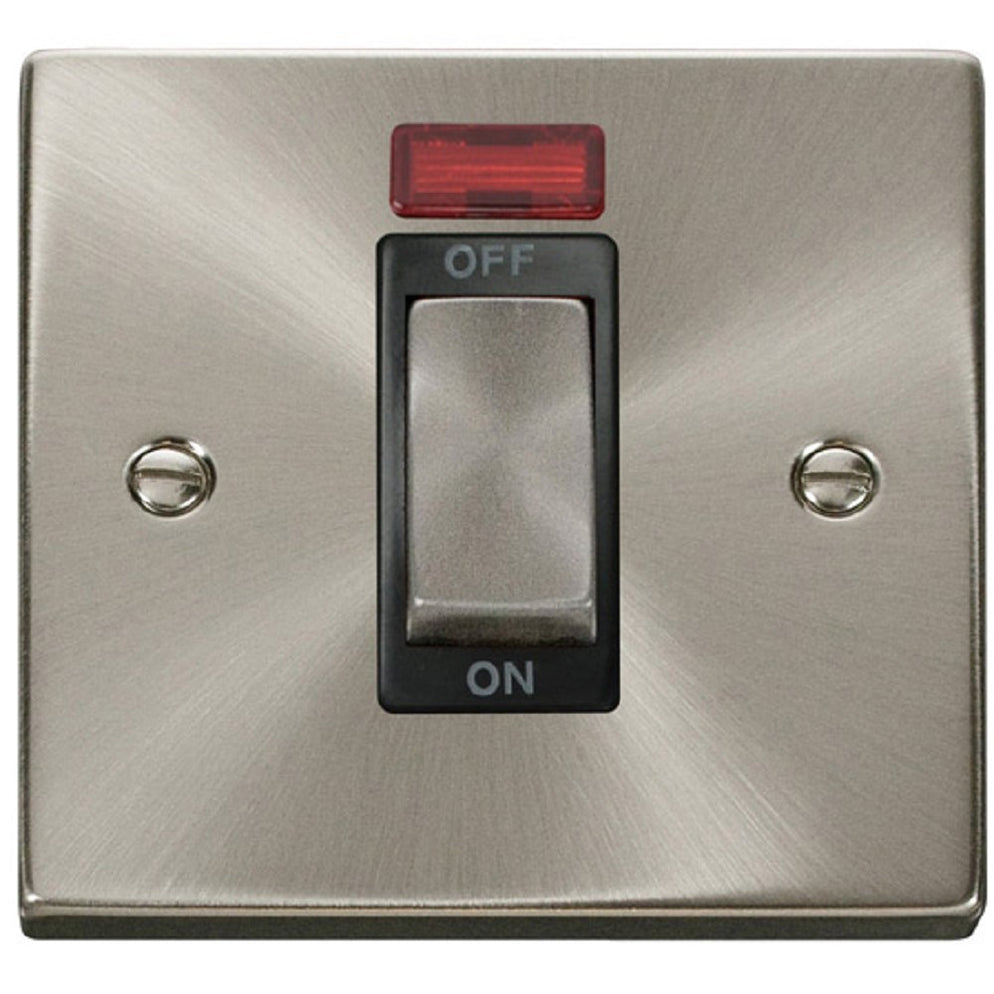 Click Deco Satin Chrome 45A Cooker Switch with Neon VPSC501BK | RS ...