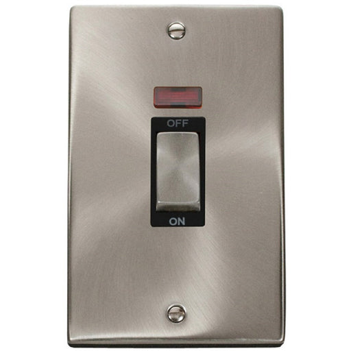 Click Deco Satin Chrome 45A Cooker Switch with Neon VPSC503BK Available from RS Electrical Supplies