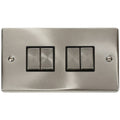 Click Deco Satin Chrome 4G Light Switch VPSC414BK Available from RS Electrical Supplies