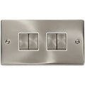 Click Deco Satin Chrome 4G Light Switch VPSC414WH Available from RS Electrical Supplies