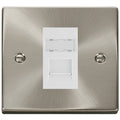 Click Deco Satin Chrome Cat6 Data Socket VPSCRJ456WH Available from RS Electrical Supplies
