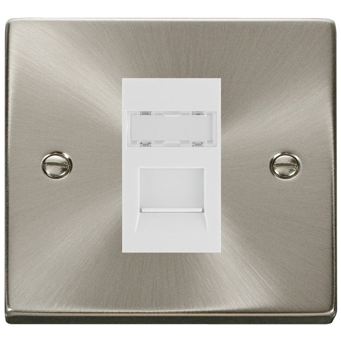 Click Deco Satin Chrome Cat6 Data Socket VPSCRJ456WH | RS Electrical ...