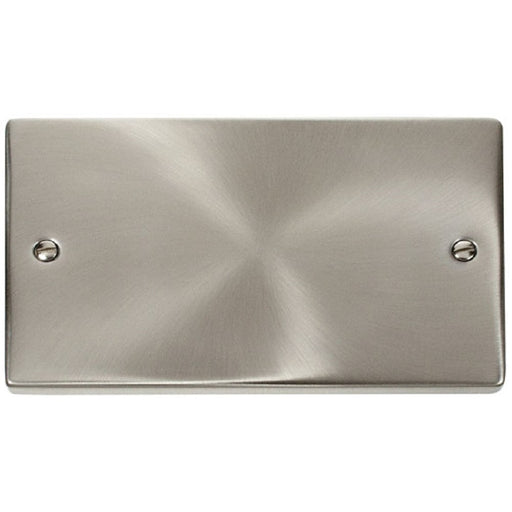 Click Deco Satin Chrome Double Blank Plate VPSC061 Available from RS Electrical Supplies