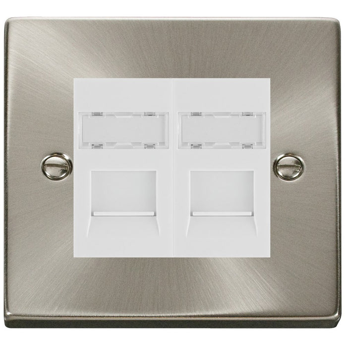 Click Deco Satin Chrome Double Cat5e Data Socket VPSCRJ452WH | RS ...