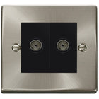 Click Deco Satin Chrome Double Isolated Coax Socket VPSC159MBK