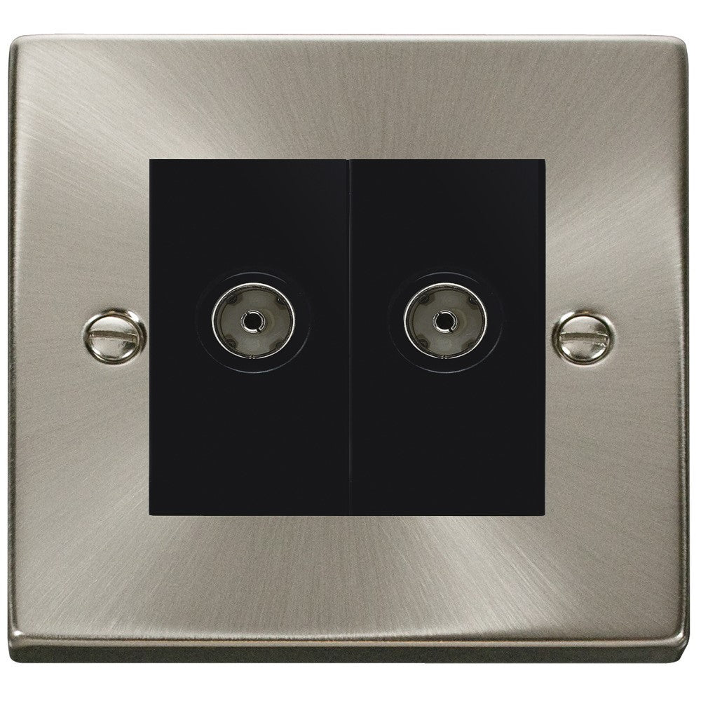Click Deco Satin Chrome Double Isolated Coax Socket VPSC159MBK | RS ...