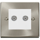 Click Deco Satin Chrome Double Isolated Coax Socket VPSC159MWH