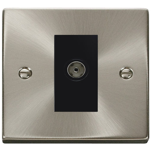 Click Deco Satin Chrome Isolated Coax Socket VPSC158MBK Available from RS Electrical Supplies